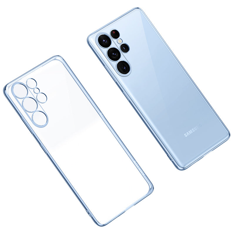 SULADA TPU Phone Case for Samsung Galaxy S23 Ultra Electroplating Straight Edge Clear Phone Cover SULADA TPU Phone Case for Samsung Galaxy S23 Ultra Electroplating Straight Edge Clear Phone Cover